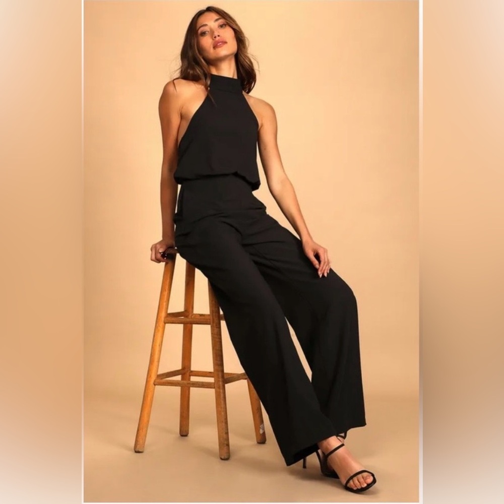 Lulu's Black Halter Jumpsuit